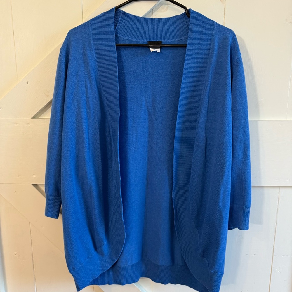 Salon Studio Women’s Royal Blue Lightweight Open-Front Flowy Cardigan Large